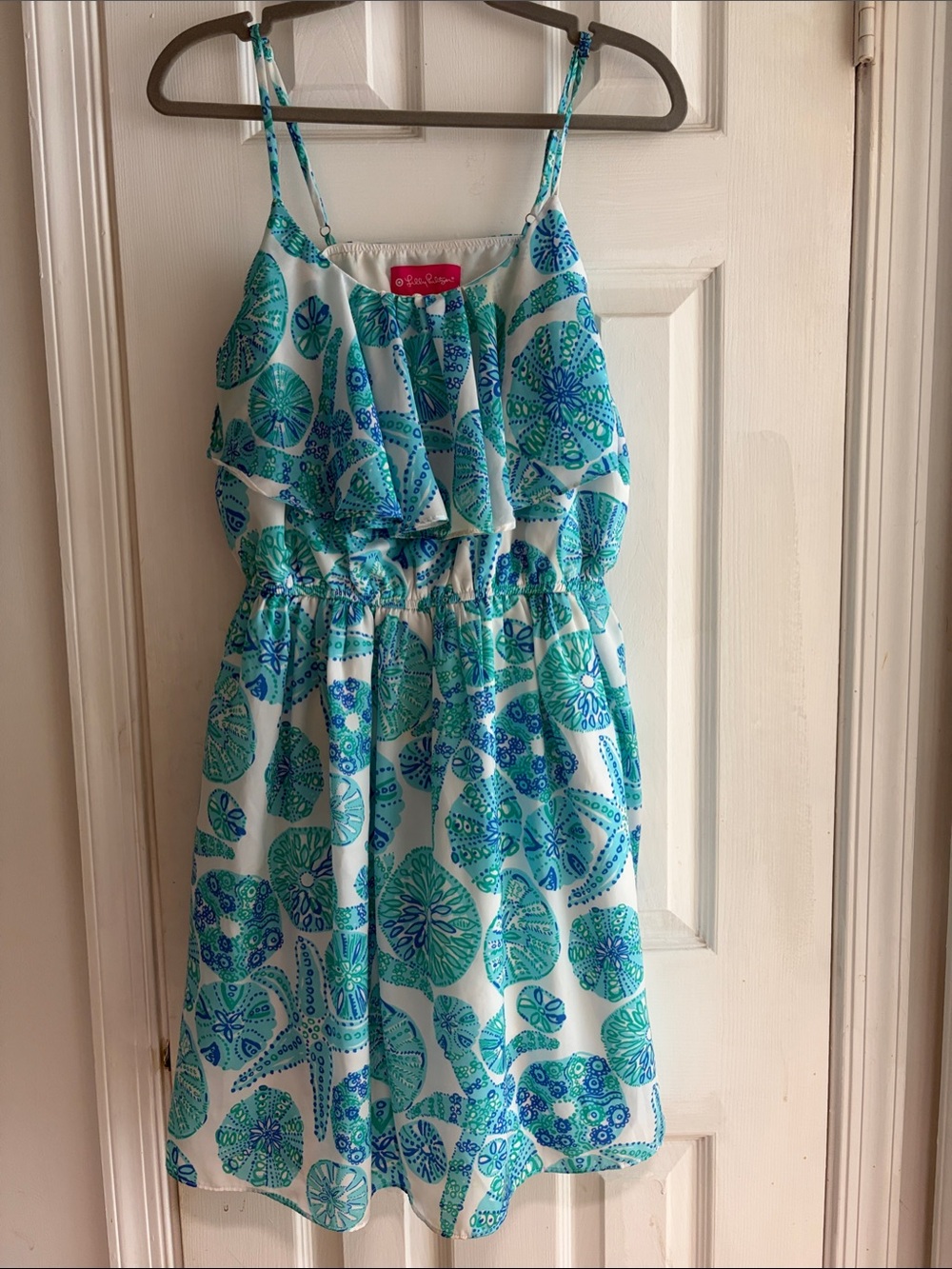 Lilly Pulitzer Teal & Blue Printed Spaghetti-Strap Sundress